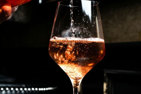 liquor pours in wine glass